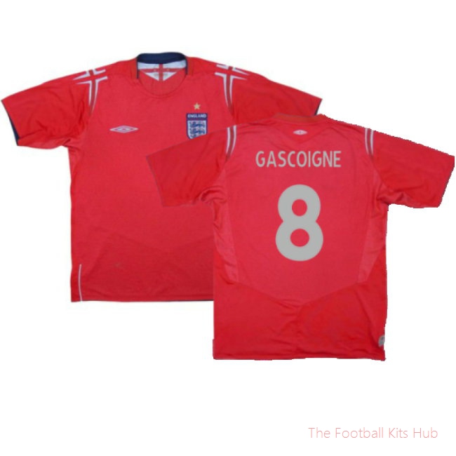 England 2004-06 Away Umbro Shirt (M) (Excellent) (Gascoigne 8)-unisoccer store